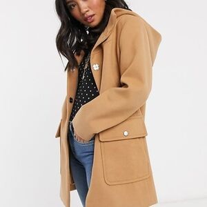 ASOS Petite Tan Trench Coat with Hood Classic Timeless Design
